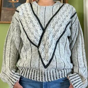 Vintage 90s grandpa chunky cable knit sweater